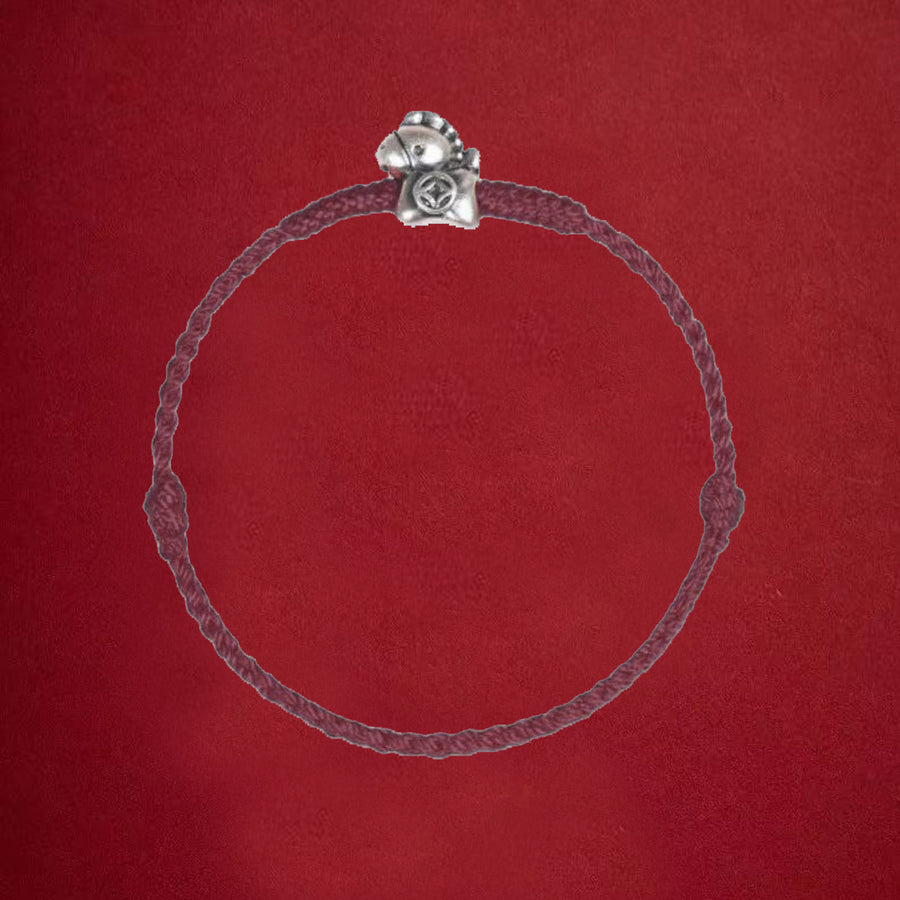 999 Silver Year of the Horse Cord Bracelet Anklet