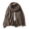 Men's Viscose Scarf with Frayed Edges and Striped Detail