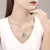 Jade Lucky Cat Pendant Necklace with Titanium Steel Chain