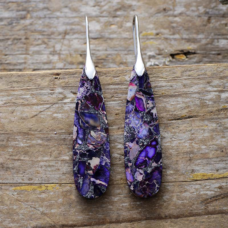 Natural Emperor Stone Geometric Anti-Stress Earrings