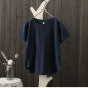 Women's Cotton Linen T-Shirt with Side Slit and Pocket