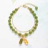 Sterling Silver Peanut Charm Bracelet with Jade and Agate