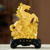 Gold-Tone Horse and Wealth Tree Statue