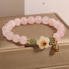 Rose Quartz and Hetian Jade Peach Blossom Fu Bracelet