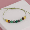 Handmade Agate Bead Bracelet, Stone and Thread