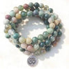 108 Bead Mala Bracelet with Lotus or Om Charm