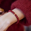 Red Cinnabar Bracelet for Women, Handmade Beaded Jewelry
