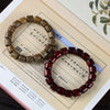 Natural Sandalwood Bead Bracelet with Lacquer Accent