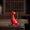 Ceramic Cat Incense Burner Cute Animal Decoration