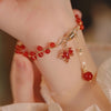 Red Maple Leaf Luck Charm Bracelet with Agate