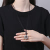 Pixiu Peace Buckle Copper Necklace, Silver-Tone Pendant