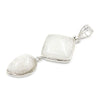 Geometric Double Stone Pendant Necklace with Polished Crystal