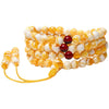 White and Yellow Amber 108 Bead Mala Bracelet