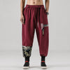 Men's Harem Pants with Pockets, Cotton Linen Casual Trousers