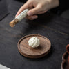 Ceramic Lotus Incense Burner with Wood Base