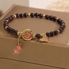 Garnet Butterfly Charm Bracelet