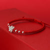Lotus Silver Charm Bracelet on Red or Black Cord
