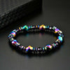Rainbow Hematite Wellness Bracelet, Geometric Beads