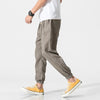 Men's Linen Blend Pants with Drawstring and Pockets