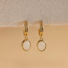 Copper Hoop Earrings with Stone Drop