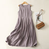 Women's Sleeveless Midi Dress High Waist A-Line Summer Dress
