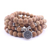108 Mala Beads Bracelet Natural Stone Lotus Charm