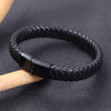 Handmade Leather Bracelet with Titanium Steel Buckle