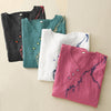 Embroidered Cotton Linen V-Neck Top for Women