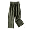 Women's Wide Leg Pants with Pockets, High Waist Cotton Linen Trousers