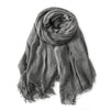 Men's Viscose Scarf with Frayed Edges and Striped Detail