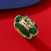 Jade and Silver Ring with Auspicious Cloud Motif