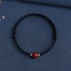 Cinnabar Bead Braided Bracelet Red String Luck Charm