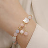 Strawberry Quartz Morganite Shell Cat Bracelet