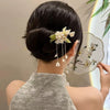 Flower Leaf Pearl Peace Tassel Hairpin