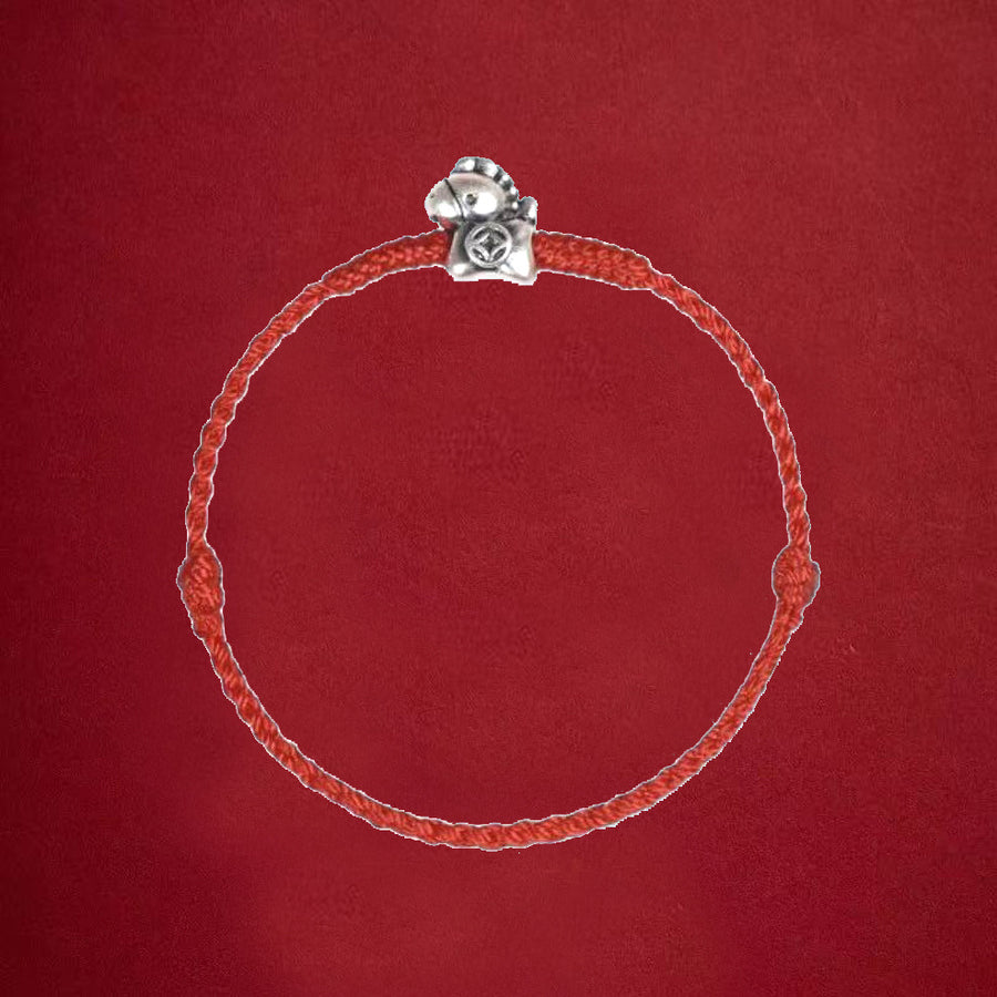 999 Silver Year of the Horse Cord Bracelet Anklet