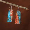 Geometric Stone Earrings with Marbled Pattern