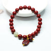 Cinnabar Rose Bracelet with Gold-Tone Accents