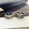 Engraved Open Cuff Bangle and Ring Set