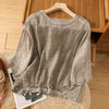 Women's Cotton Linen Blend Crew Neck T-Shirt