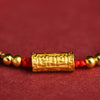 Gold-Plated Lulutong Red String Bracelet, Woven Cord with Mantra Bead
