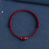 Cinnabar Bead Braided Bracelet Red String Luck Charm
