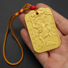 Kui Xing and Wenchang Car Hanging Ornament, Gold-Tone Alloy Charm