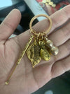 Brass Gourd Keychain with Five Emperor Coins, Feng Shui Decoration