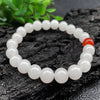 White Golden Jade Beads Bracelet and 108 Mala Necklace