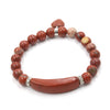 Quartz Love Heart Beads Bracelet with Gemstone Pendant