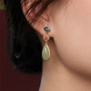 FengShui White Jade Luck Drop Earrings