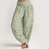 Women's Harem Pants Cotton Digital Print Elastic Waist