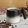 Ceramic Tea Cup with Infuser and Wooden Handle