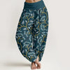 Women's Harem Pants Cotton Elastic Waist 3D Print Casual Trousers