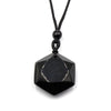 Hexagonal Crystal Pendant Necklace with Cord